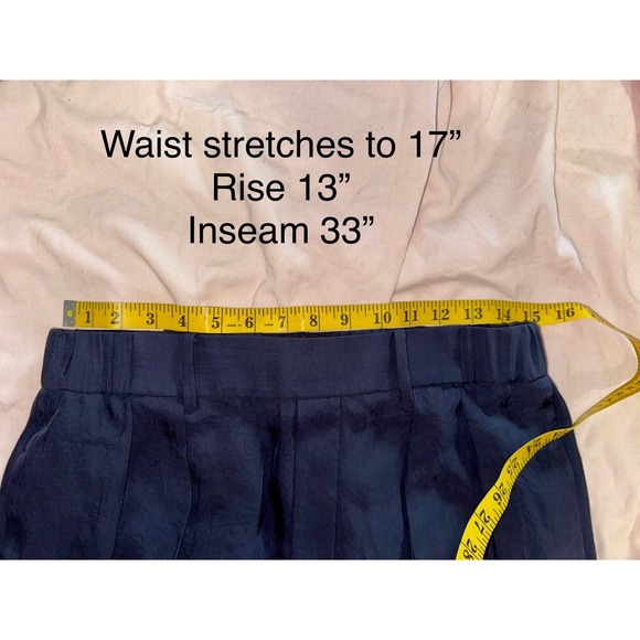 Vince navy Blue high waisted wide leg loose fit trousers pants size medium - Picture 8 of 8